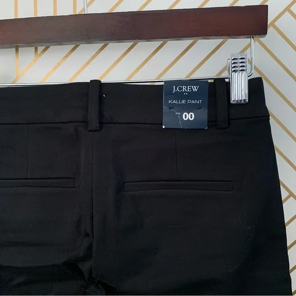 J Crew Kallie Pant Black Slim Stretch Dress Pants Office Work Casual 00 Ankle - Picture 7 of 10